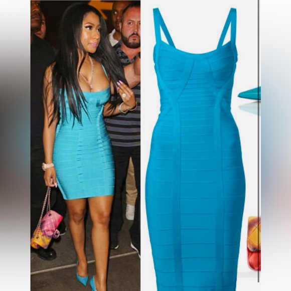 Authentic Herve Leger "KATARINA" S Metal Lace Back Bandage Dress - Picture 10 of 11